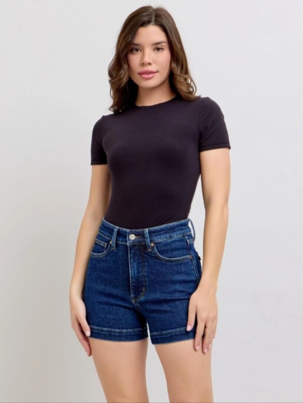 Judy Blue JB150333 High Waist Denim Shorts 3XL Dark Wash Stretch NWT